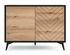 Komoda Fargo loftowa w jodełkę na nóżkach nowoczesna czarna 104 cm do salonu Intesi