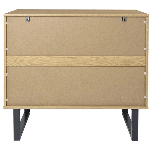 Komoda Calypso nowoczesna z 3 szufladami dąb artisan i czarna do sypialni 120 cm