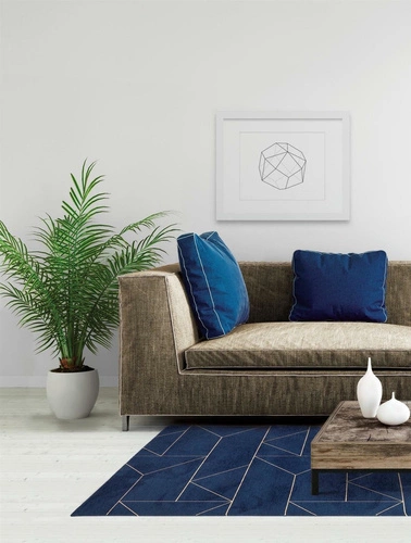 Dywan do salonu granatowy prostokątny Marlin Indigo Carpet Decor łatwoczyszczący 160x200 cm