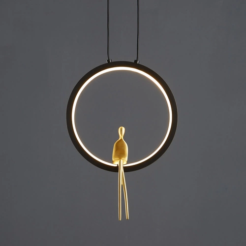 Lampa wisząca LED AMICI czarno-złota 27 cm do salonu i nad stół regulowana