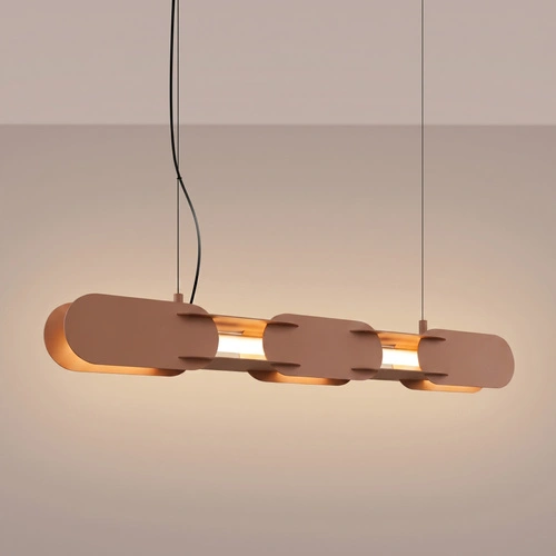 Lampa wisząca LED CHAIN 91 mocca nowoczesna nad stół do jadalni