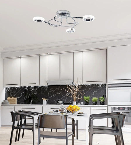 Aurelion plafon LED chrom okrągły 49 cm nowoczesny do salonu i sypialni CANDELLUX