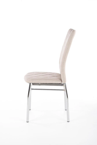 Krzesło tapicerowane Montana Intesi beżowe do jadalni nowoczesne na metalowych nogach chrom