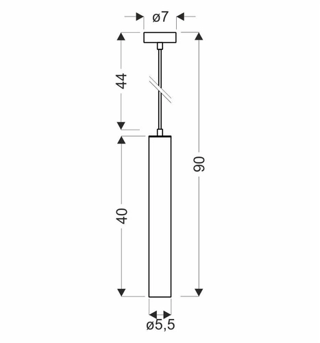Nowoczesna czarna lampa wisząca Tubo z regulacją wysokości do salonu lub nad wyspę 40cm