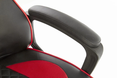 Fotel gamingowy ergonomiczny Fabi Intesi czarno-czerwony skórzany obrotowy do biurka