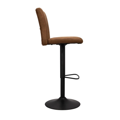 Hoker z oparciem Sylvia brązowy regulowany obrotowy nowoczesny do kuchni i jadalni Actona