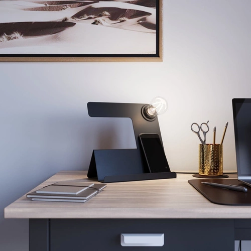 Lampa wisząca Tulip czarna nowoczesna metalowa do salonu, kuchni i nad stół 24 cm