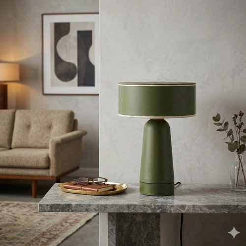 Lampa biurkowa AXO oliwkowa nowoczesna na biurko do gabinetu