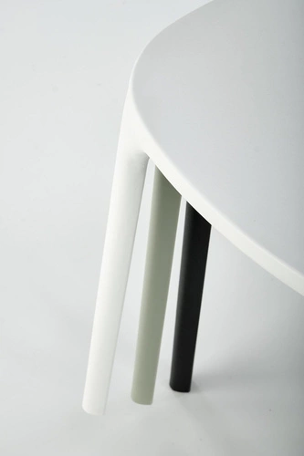 Krzesło Maud białe Intesi nowoczesne z tworzywa sztucznego do jadalni i ogrodu, łatwe sztaplowanie