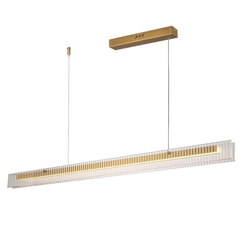 Nowoczesna lampa wisząca LONGIN-120 LED złota 120 cm nad stół do jadalni Step into Design