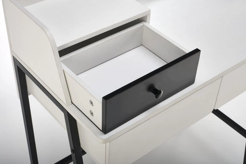 Nowoczesna toaletka z lustrem i szufladami Sonia biała do sypialni Intesi 80 cm