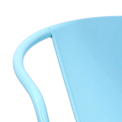 Krzesło metalowe Paris Arms niebieskie do jadalni i kuchni inspirowane Tolix industrialne