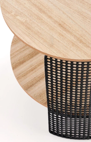 Stolik kawowy Collo okrągły loftowy naturalny z metalową podstawą 41 cm do salonu Intesi