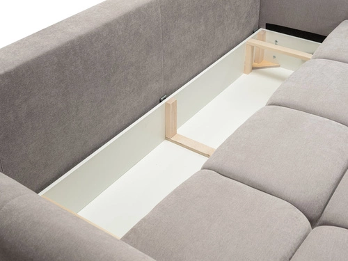 Sofa rozkładana Bode 3 osobowa z funkcją spania i pojemnikiem szara jasna do salonu