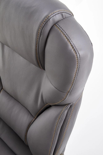 Fotel biurowy ergonomiczny Mondes szary skórzany obrotowy z regulacją do biura Intesi