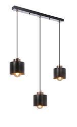 Lampa sufitowa Olena czarna 3x60W E27 klosz czarny