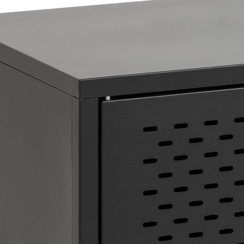 Komoda Newcastle I czarna metalowa 160 cm nowoczesna industrialna na nóżkach do salonu