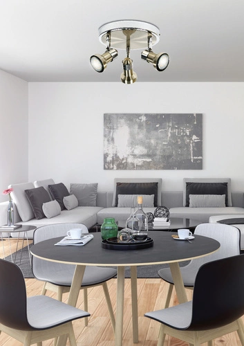 Plafon sufitowy nowoczesny Arkon chrom metalowy 3xGU10 do salonu i jadalni CANDELLUX