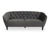 Sofa 3 osobowa welurowa Ria Actona nowoczesna szara do salonu glamour 191 cm
