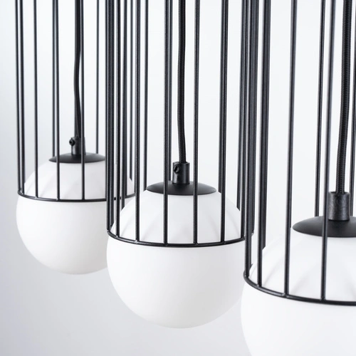 Lampa wisząca BRINA 3L czarna nowoczesna do salonu i jadalni potrójna nad stół