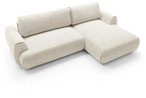 Narożnik z funkcją spania do salonu Ljung prawy nowoczesny beżowy z pojemnikiem Intesi