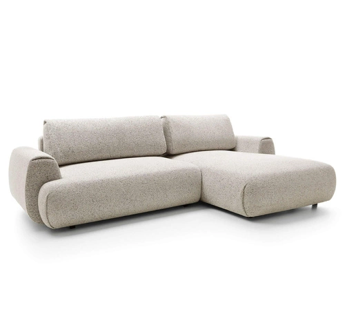 Nowoczesny narożnik z funkcją spania do salonu Ljung prawy szary z pojemnikiem Intesi