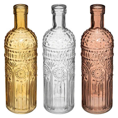 Zestaw 3 szklanych wazonów dekoracyjnych Folk Atmosphera do salonu i sypialni