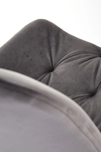 Krzesło tapicerowane welurowe Veroniq szare obrotowe nowoczesne do jadalni i salonu Intesi