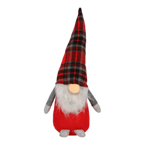 Skrzat siedzący czerwona kratka 44cm