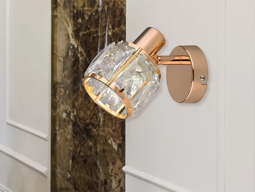 Kinkiet ścienny Dubai nowoczesny glamour złoty kryształowy do salonu i sypialni CANDELLUX