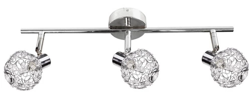 Lampa sufitowa Collar nowoczesna chromowana 3-punktowa regulowana do salonu i sypialni