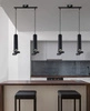 Lampa wisząca Tuba czarna nowoczesna 2-punktowa regulowana do kuchni i salonu 30 cm