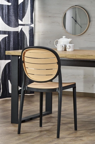 Stół rozkładany do jadalni Vernon dąb wotan czarne nogi nowoczesny 160-310 cm