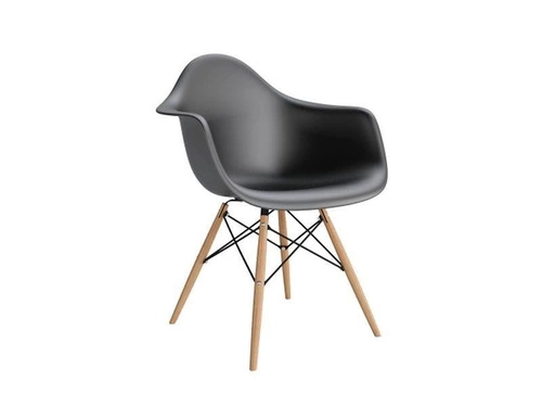 Krzesło do jadalni P018W PP czarne inspirowane DAW nowoczesne z podłokietnikami D2.DESIGN