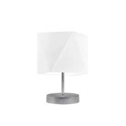 Lampka nocna do sypialni PASADENA nowoczesna biała z abażurem LYSNE na stolik 30 cm