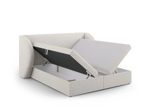 Łóżko tapicerowane Miley szare 180x200 z pojemnikiem nowoczesne do sypialni