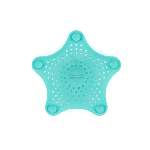 Sitko do zlewu i wanny Umbra Starfish turkusowe gumowe nowoczesne do łazienki 16 cm