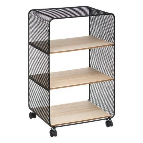 Regał metalowy na kółkach Case 3 półki loftowy do salonu i biura czarny 5five