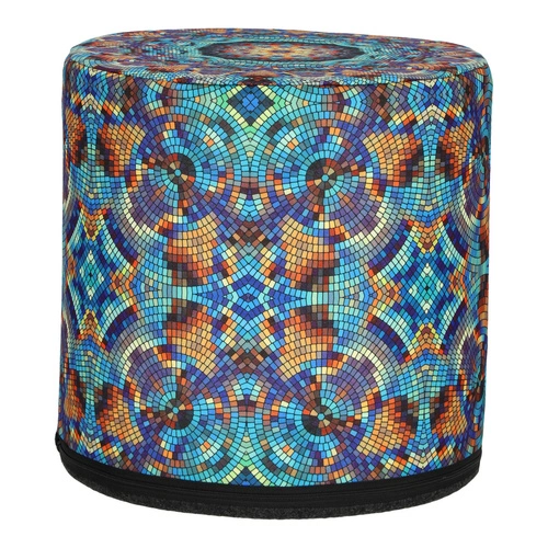 Pufa Wizard okrągła nowoczesna tapicerowana multikolor do salonu i sypialni Intesi 40 cm