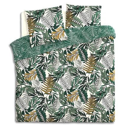 Komplet pościeli bawełnianej Tropik Atmosphera 240x220 zielony boho z poszewkami do sypialni Oeko-Tex