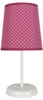 Lampka nocna Gala nowoczesna z abażurem w kropki różowa do sypialni i pokoju dziecięcego