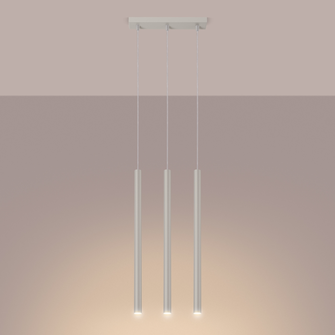 Lampa wisząca Pastelo 3 beżowa nowoczesna regulowana do salonu i nad stół