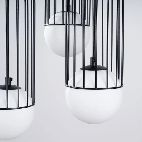 Nowoczesna lampa wisząca BRINA 3P czarna do salonu i jadalni rozproszone światło