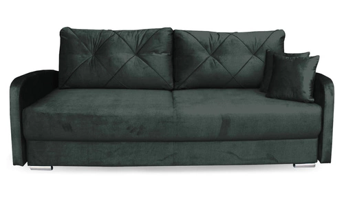 Sofa rozkładana z funkcją spania Urduna zielona skandynawska do salonu z pojemnikiem