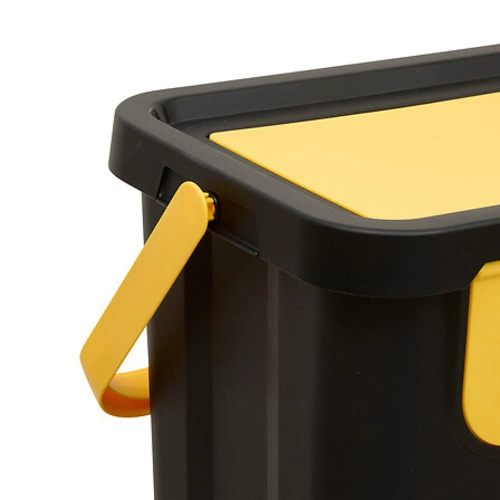 Zestaw 3 koszy na śmieci do segregacji 24L czarny składany kuchenny 5five simply smart