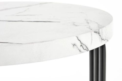 Stolik kawowy Lintica okrągły biały marmur nowoczesny loft do salonu Intesi 40 cm