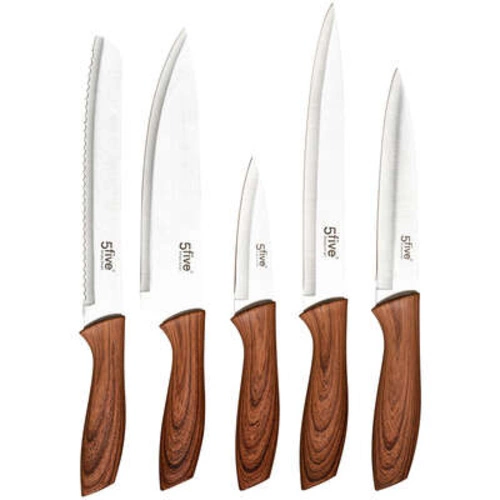 5five simply smart zestaw 5 noży kuchennych z magnetyczną deską do chleba i mięsa
