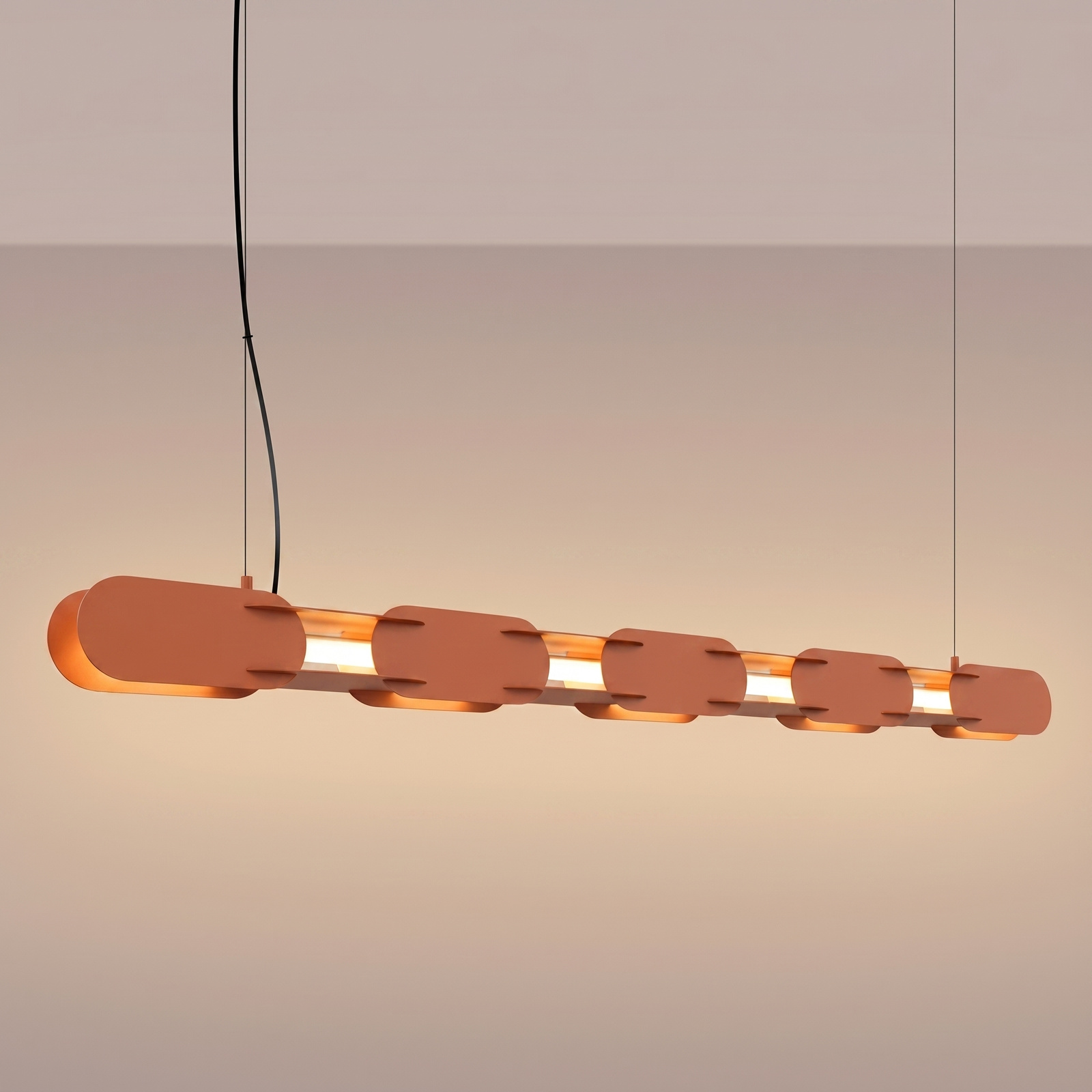 Lampa wisząca LED CHAIN 158 nad wyspę nowoczesna terrakota
