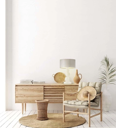 Lampka nocna HONOLULU nowoczesna z abażurem zielonym do sypialni i salonu LYSNE 41 cm