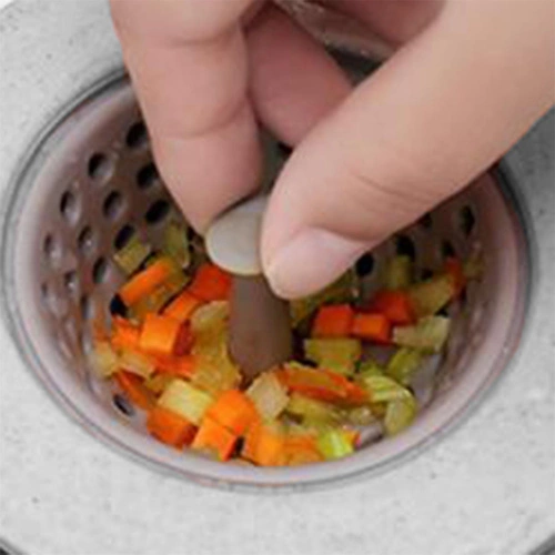 Sitko do zlewu kuchennego Intesi szare silikonowe i stal nierdzewna nowoczesne 11 cm